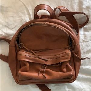 Madewell brown leather mini backpack